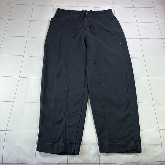 Prana Pants Womens Medium Black Cuyamaca Oversized Barrel Cotton Mid Rise Casual - Picture 3 of 14